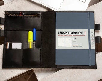 Leather leuchtturm cover,Journal cover a5,Leuchtturm1917 cover,Leuchtturm 1917 leather cover,Leather journal cover refillable