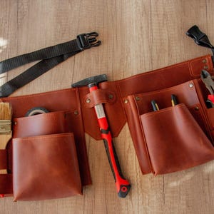 Cinturón de herramientas de carpintero, cinturón de carpintero de cuero, regalo de carpintero, bolsos de carpintero, cinturón de herramientas de cuero para hombres, cinturón de herramientas personalizado imagen 10