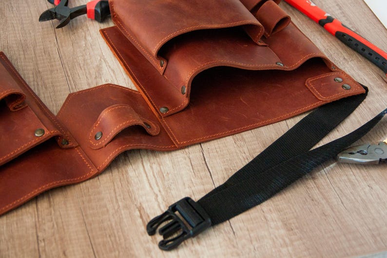 Cinturón de herramientas de carpintero, cinturón de carpintero de cuero, regalo de carpintero, bolsos de carpintero, cinturón de herramientas de cuero para hombres, cinturón de herramientas personalizado imagen 7