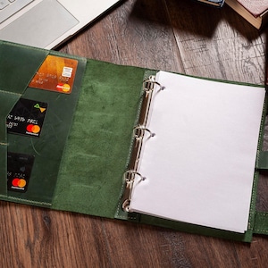 Carpeta de cuero de 3 anillas, Carpeta de cuero de 3 anillas, Carpeta de anillas A5, Carpeta de cuero de anillas, Carpeta de agenda A5 - Carpeta A6