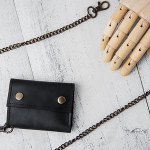 Chain wallet for men,Leather chain wallet,Biker wallet chain,Wallet with steel chain,Leather biker wallet,Personalized chain wallet