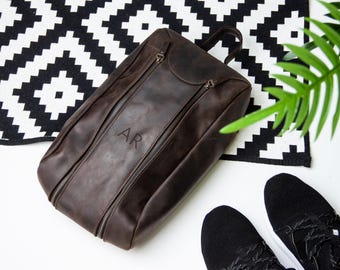 Leather golf shoe bag, Golfer gifts for men, Golf gift for boyfriend, Golf gift for dad, Gift for golfer men, Gift for golf lover