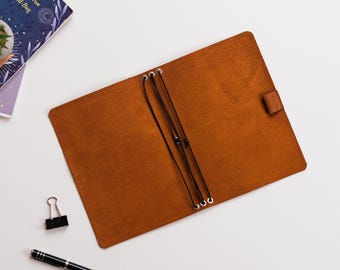 Journal cover with elastic band, Leather journal cover a5, Refillable journal cover, A4 journal cover, A6 journal cover, B5 journal covers