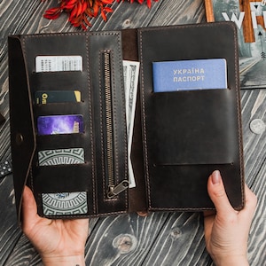 Cartera grande para mujer, Billete organizador de cartera de viaje, Pasaporte de cartera de viaje, Cartera de pasaporte de viaje, Cartera de pasaporte para mujer