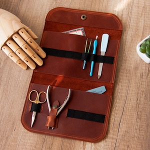 Leather manicure case,Manicure set case,Leather scissors case,Manicure kit bag,Pedicure case