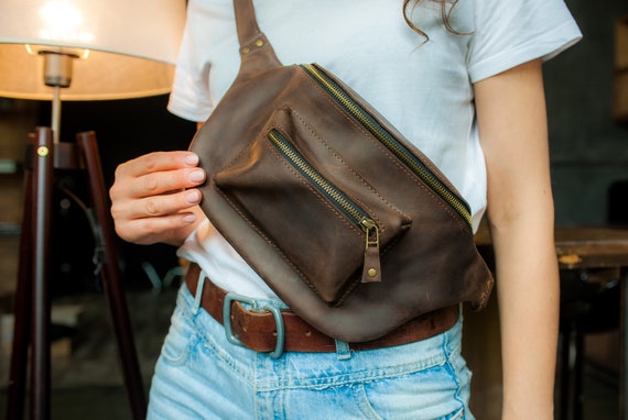 Large Fanny Pack Women Custom Fanny Pack With Initial Leather Fanny Pack Belt Bag Leather Fanny Pack Crossbody Fanny Pack With Name Etsy
