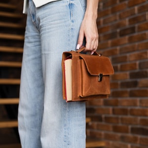 Borsa in pelle per la Bibbia con manico, custodia per le scritture personalizzata, custodia religiosa fatta a mano con tracolla e tasca, regalo cristiano per uomini e donne