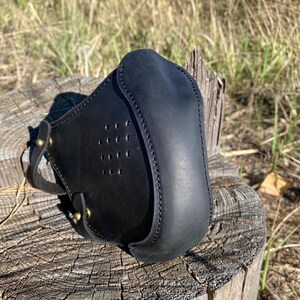 Protective face mask with filter pocket,Face mask with filter pocket and ties,Leather face mask,Face mask with filter pocket and ties image 2