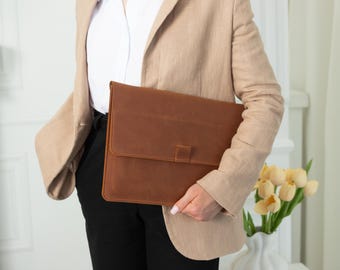 Leather dell laptop sleeve, Dell xps 13 case, Dell xps 15 case, Dell laptop 14" case, Dell laptop 15 inch case, Dell laptop 17inch case