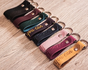 Personalized leather keychain for women,Custom name key chain,Coordinates keychain leather,Drive safe keychain for boyfriend