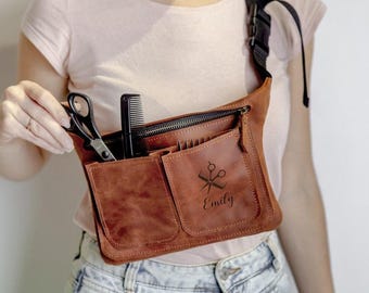 Leather hairdresser belt, Hairdresser gift ideas, Custom hairstylist belt, Hairstylist gift, Barber gifts for her, Hairstylist bag