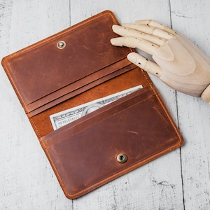 Geldbörse aus Leder,Geldbörse für Bargeld,Coupon Organizer Brieftasche,Geldbeutel Organizer,Budgetmappe Geldbeutel