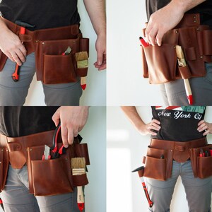 Cinturón de herramientas de carpintero, cinturón de carpintero de cuero, regalo de carpintero, bolsos de carpintero, cinturón de herramientas de cuero para hombres, cinturón de herramientas personalizado imagen 3