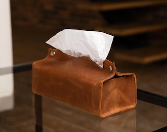 Leather tissue box cover, Custom tissue box holders, Tissue box holder handmade, Car tissue holder large, Personalized napkin holder