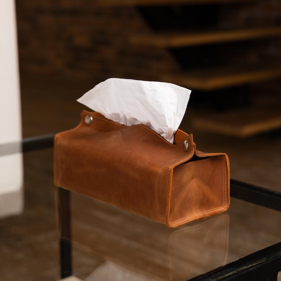 Leather tissue box cover, Custom tissue box holders, Tissue box holder handmade, Car tissue holder large, Personalized napkin holder