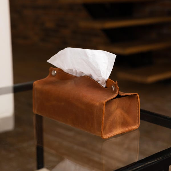 Leather tissue box cover, Custom tissue box holders, Tissue box holder handmade, Car tissue holder large, Personalized napkin holder
