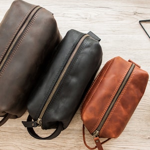 Kulturtasche für Männer aus Leder, Kulturtasche für Männer, Kulturtasche aus Leder für Männer, Kulturtasche für Männer klein, Kulturtasche aus Leder mit Logo