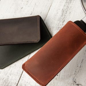 Handtagsskydd för gjutjärnsstekpanna, grytlapp i läderhandtag, kastrullhandtag i läder, hylsa till pannhandtag