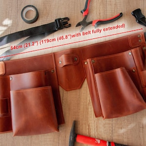 Cinturón de herramientas de carpintero, cinturón de carpintero de cuero, regalo de carpintero, bolsos de carpintero, cinturón de herramientas de cuero para hombres, cinturón de herramientas personalizado imagen 2