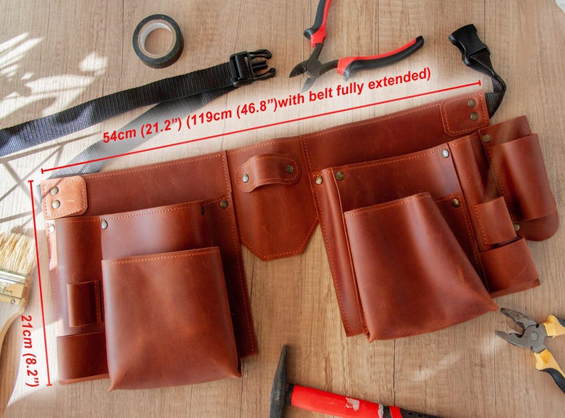 Cinturón de herramientas de carpintero, cinturón de carpintero de cuero, regalo de carpintero, bolsos de carpintero, cinturón de herramientas de cuero para hombres, cinturón de herramientas personalizado imagen 2