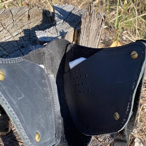 Protective face mask with filter pocket,Face mask with filter pocket and ties,Leather face mask,Face mask with filter pocket and ties image 3