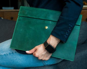 Leather document case, Leather document folder, Personalized document holder, Leather folder paper organizer, Leather folder A4