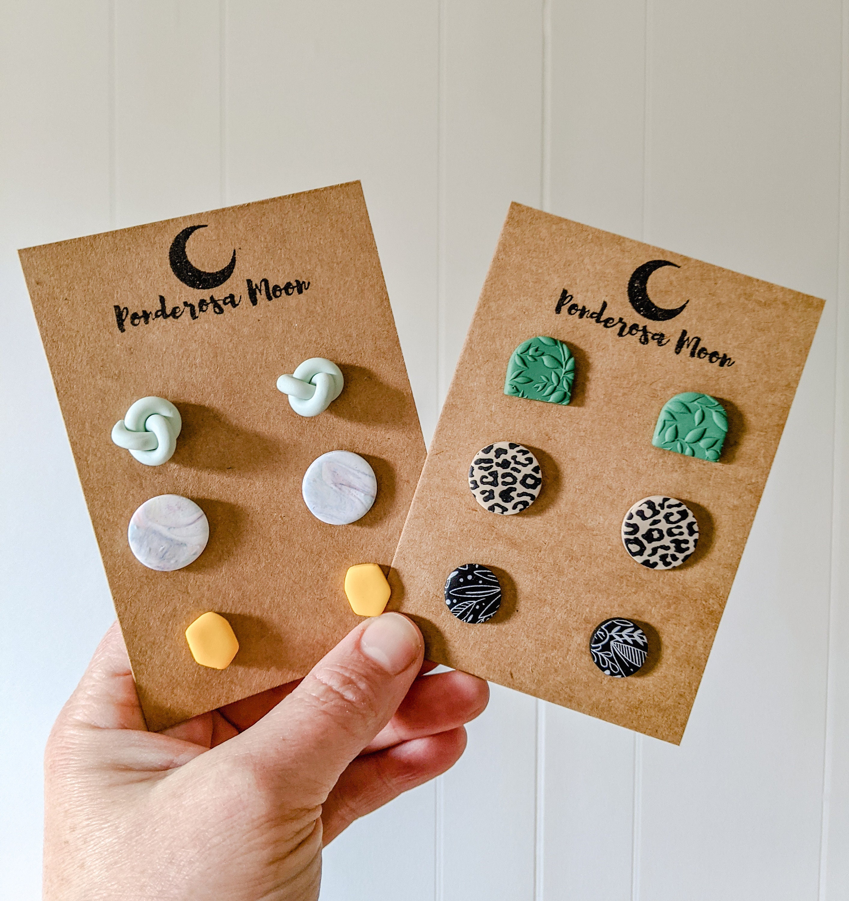 Nickel Free Handmade Polymer Clay Earrings Cloudy Day Landscape