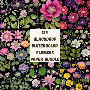 134 Watercolor Vintage Paper Bundle | Antique Floral Digital Scrapbook Paper | Junk Journal Backgrounds | Vintage Music Sheet Ephemera