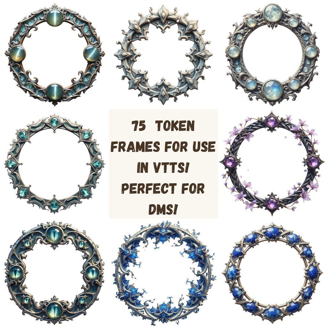 Fantasy Token Frame: RPG Portrait Borders for VTT (PNG Digital Download ...