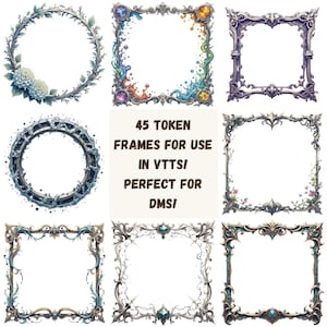 Fantasy RPG Token Frames: DnD, Pathfinder VTT Borders (Digital Download)