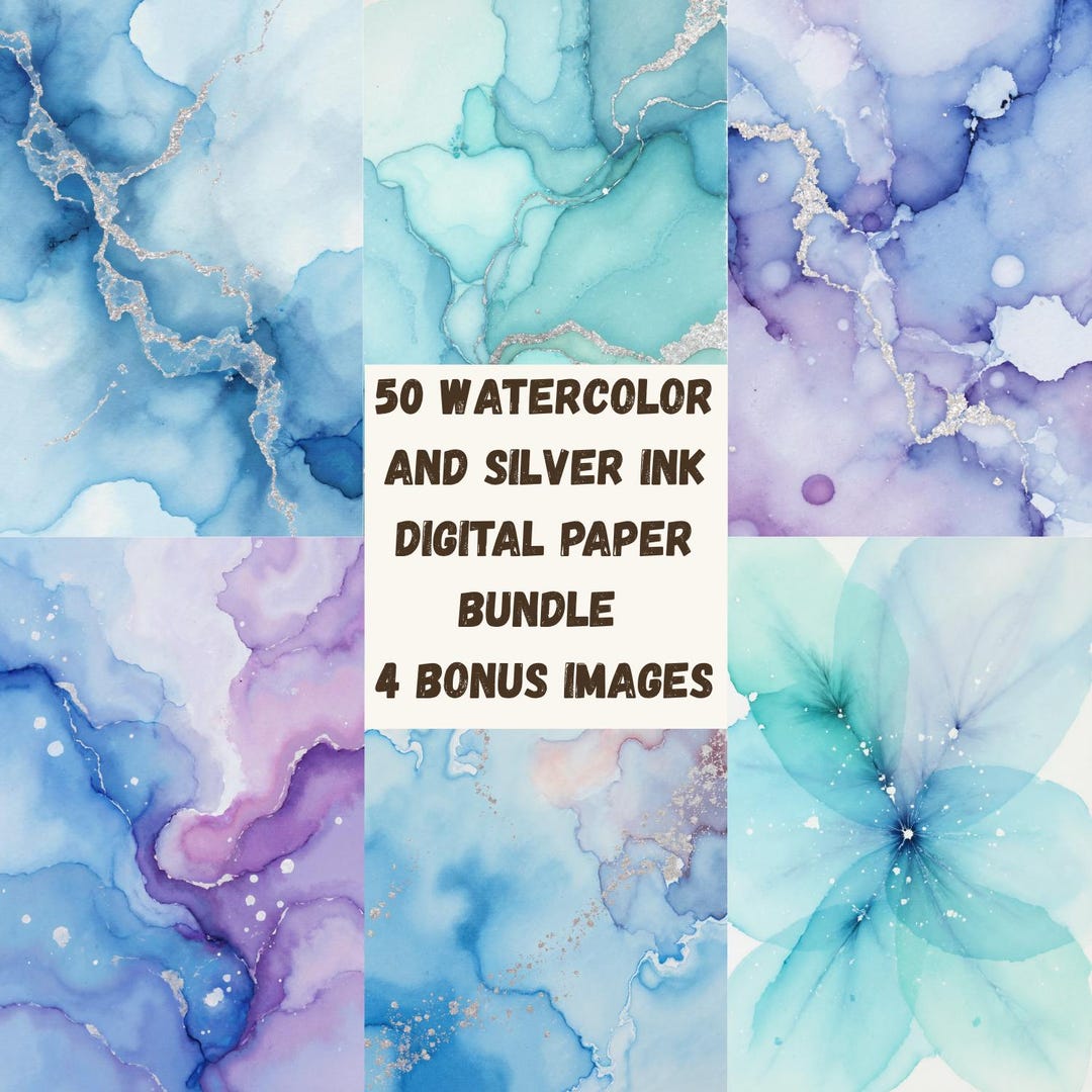 Watercolor Texture Digital Paper Bundle: Abstract Ink Wash Backgrounds ...