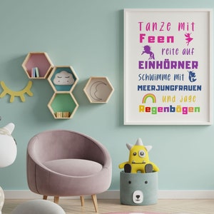 Póster habitación infantil | Cartel infantil | Mural habitación infantil | Decoración de habitaciones infantiles | Impresión artística DIN A4 | Póster imprimible ? Cartel con dicho