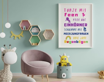 Kinderzimmer Poster | Kinderposter | Wandbild Kinderzimmer | Kinderzimmer Deko | Kunstdruck DIN A4 | Druckbares Poster |  Poster mit Spruch