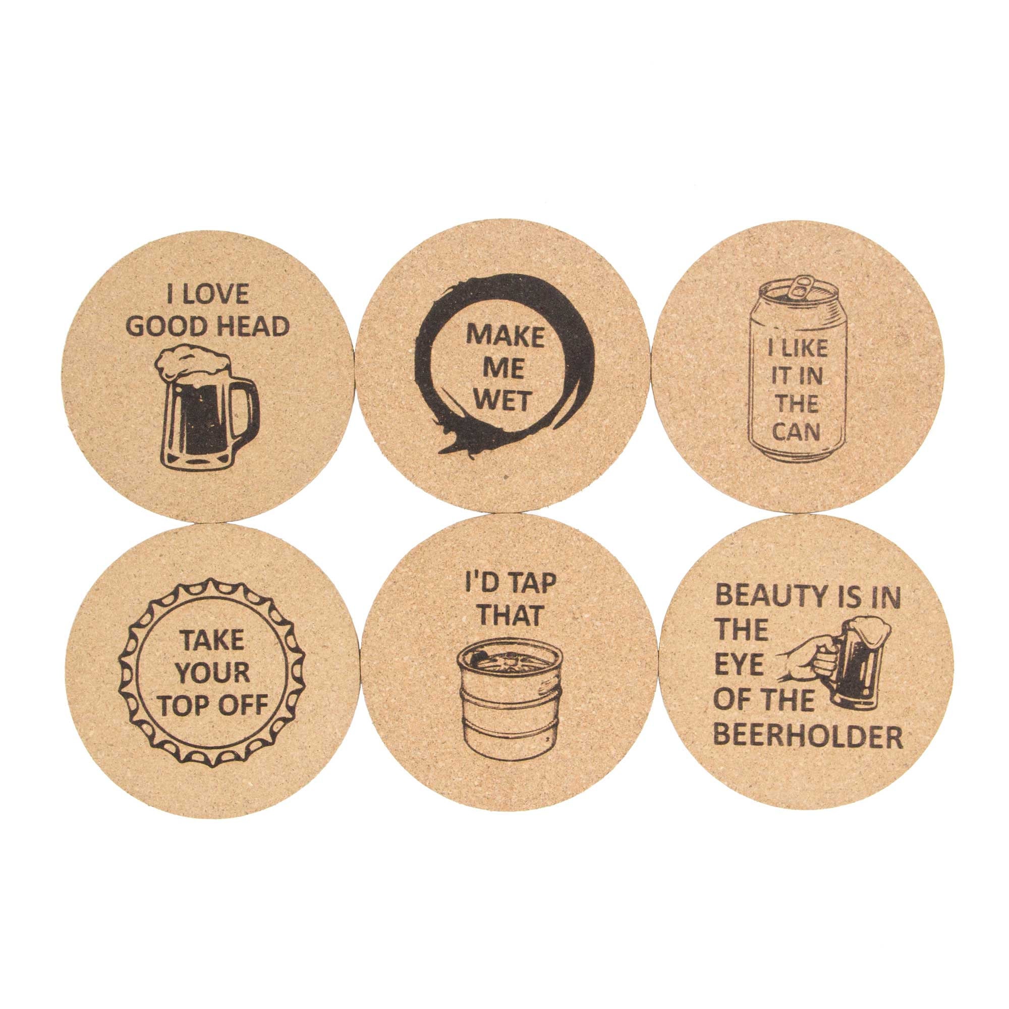 Beer Molecule Engraved on Cork Coasters-set of 4 OR 6 