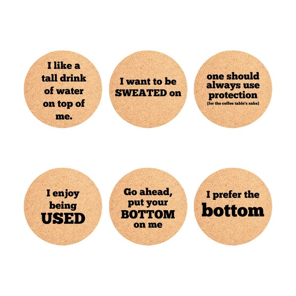 Laser Engraved Funny Beer Coasters, Cork Coasters, Husband Gift, Boyfriend Gift, Housewarming Gift, Funny Unique Gift