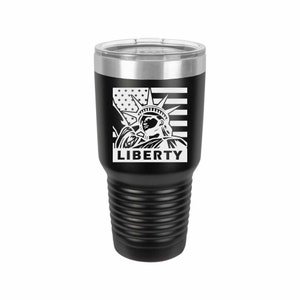 Statue of Liberty Flag  - Independence Day, Fourth of July - Coffee Mug, Wine Tumbler, Tumbler, Laser Engraved Tumbler
