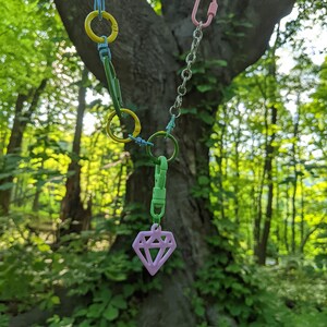 shine like a diamond FULLY CUSTOMIZABLE charm NECKLACE asymmetrical bling skater rave festival new wave 1980s colorful Divine Candy