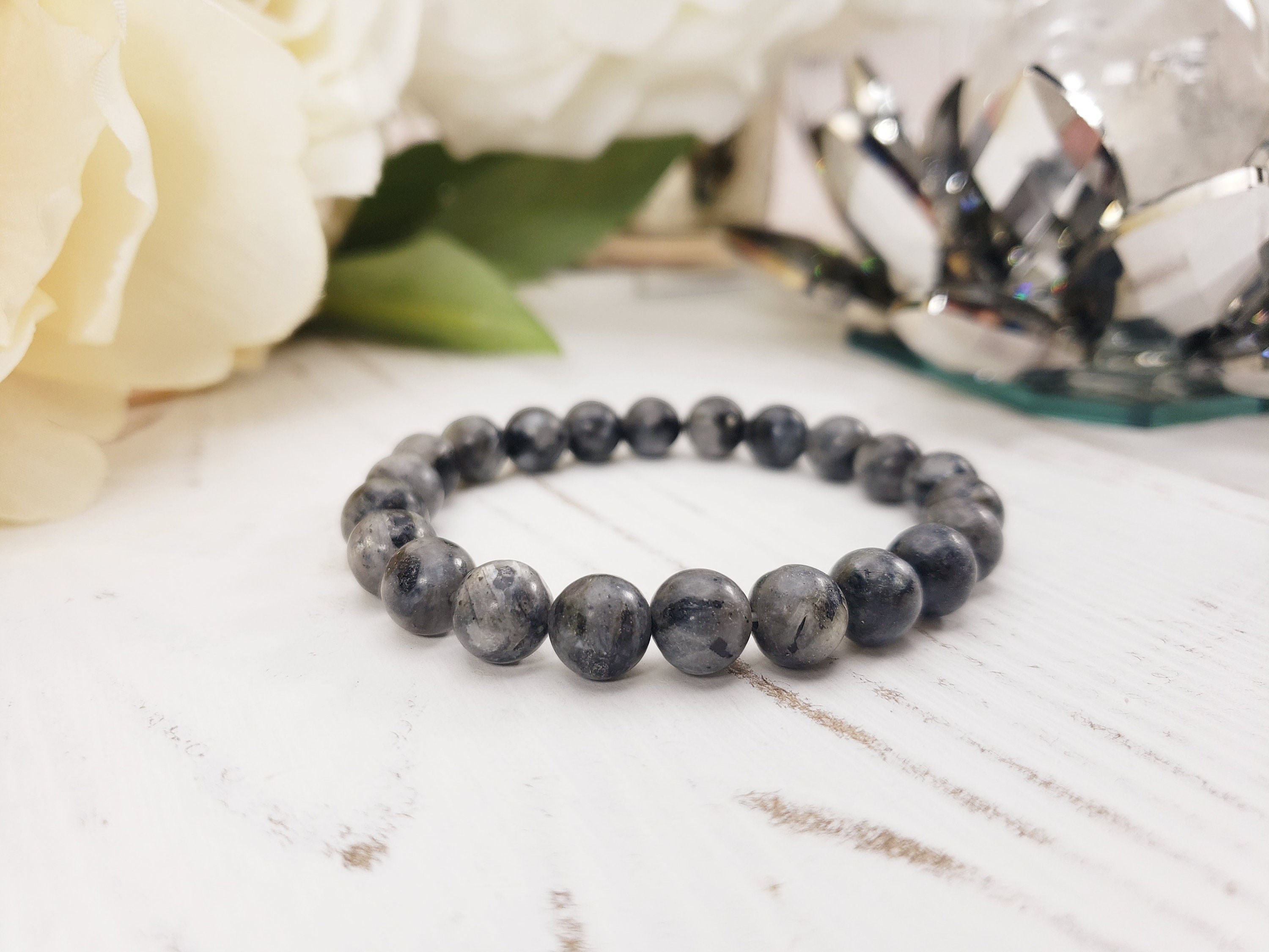 Larvikite Larvikite Bracelet 6mm 8mm Black Labradorite | Etsy