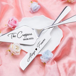 Engraved Cake Cutter Serving Set,Custom Wedding Cake Knife and Server Set,Wedding Cake Set, Wedding Gift for Bridal Shower