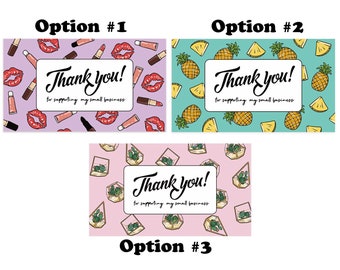 Thank You for Supporting My Small Business Cards, Pattern Design (3.5 x 2 inches-100 Business Card Sized) for Online, Handmade, etc.