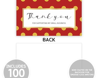 Thank you for supporting my small business, Polka Dot Design  (3.5 x 2 Inches - 100 Business Card Sized) for Handmade goods, Online, etc.