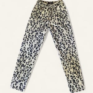 Vintage Guess Leopard Print Jeans: 1980s High Waist Denim, Made in USA