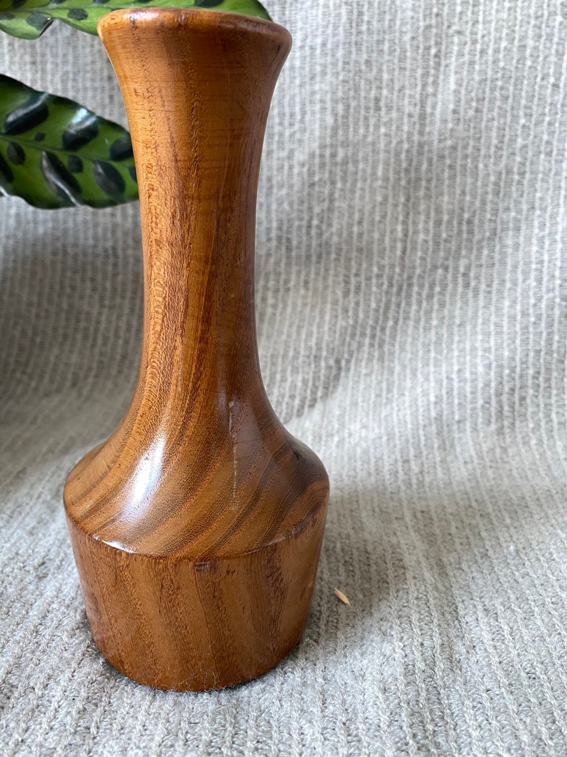 Wooden Bud Vase Wood Turned Vase Modern Boho Decor Etsy
