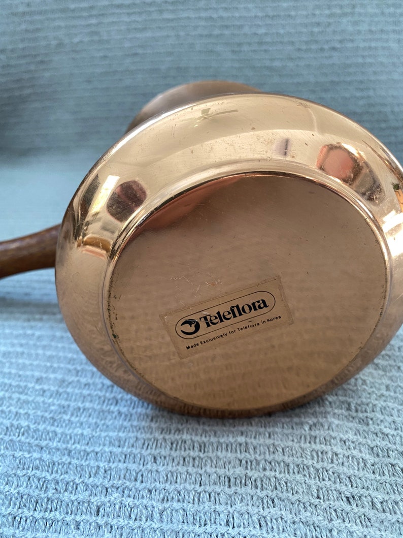 Copper Le Saucier With Wooden Handle Butter Sauce Warmer Etsy