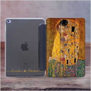 Étui pour iPad « The Kiss » Gustav Klimt – Compatible avec iPad 10.2, iPad Mini, iPad Air, iPad Pro 10.9 (M1/M2/M4) | Art de protection Smart Cover AH4408