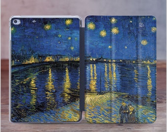 Vincent Van Gogh iPad 10.2 2019 Case iPad Mini 2019 Cover Dark Blue iPad Air 2019 Case iPad Pro 10.9  Starry Night Over the Rhone AH4409