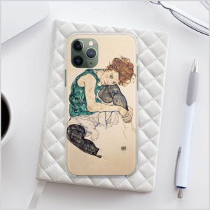 Egon Schiele “Seated Woman With Bent Knee” Phone Case – Premium Artistic Design for iPhone 16, 15 Pro Max, 14 Plus, Samsung S24/S23 (AH4327)