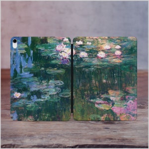 Claude Monet IPad Pro 11 Magnetic Cover New iPad Pro 12.9 2018 Smart Folio Water Lilies iPad Pro 11.4 Case Art iPad 12.9 Smart Case AH4405