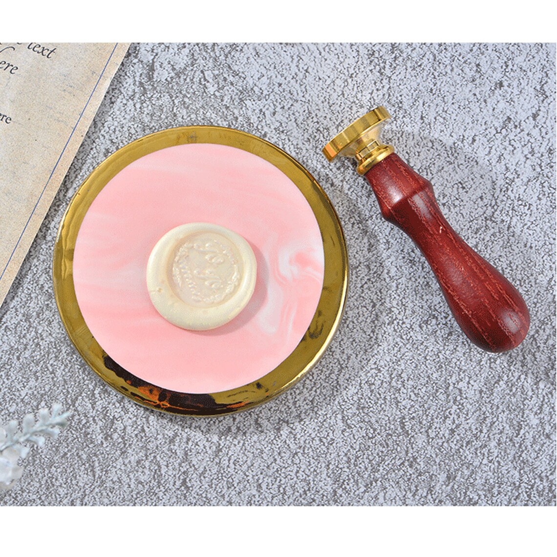 Marbling Sealing Wax Plate Geometric Wax Seal Pad Ceramic Etsy
