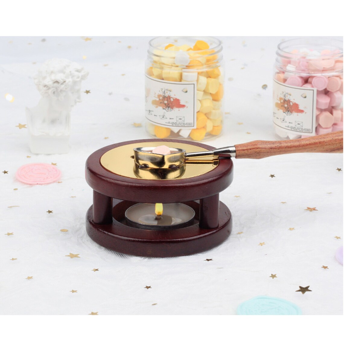 Wax Stove Kit Wooden Wax Stoves Wax Particle Melting Holder Etsy